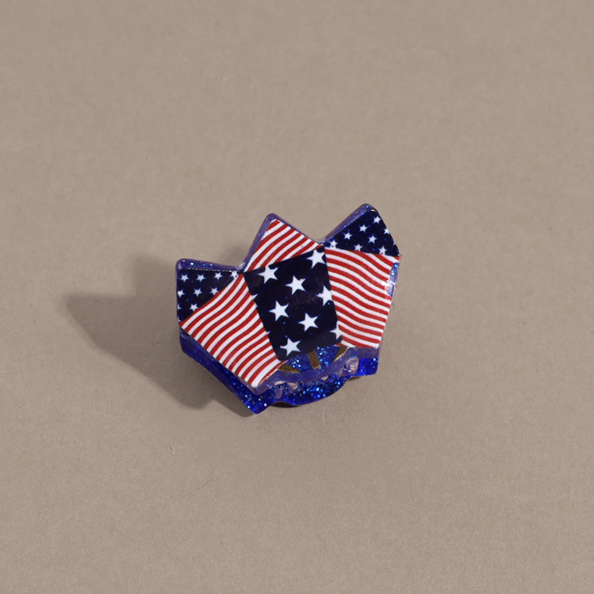 Trendy American Flag Hat Shape Lightweight Hair Clip 8AS6HCP61T