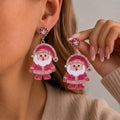 Colorful Rhinestone Santa Claus Dangle Earrings 6W6JER681