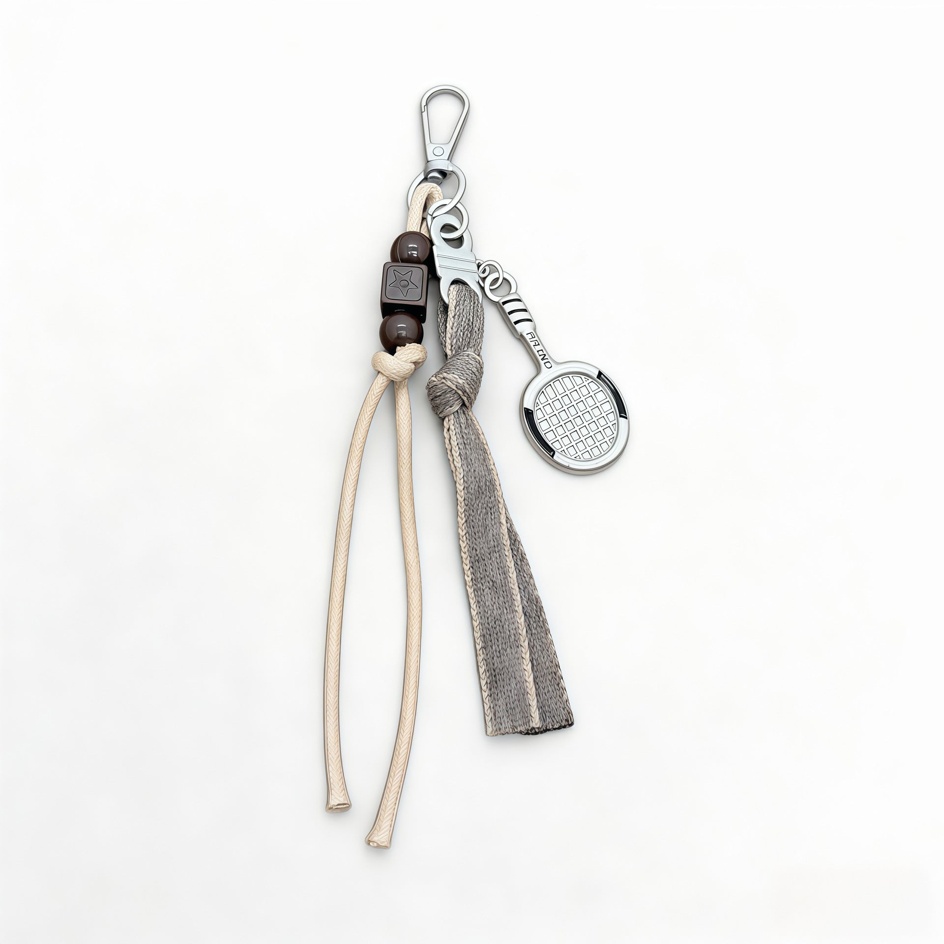 Handmade Beaded Rope Badminton Racket Keychain 6W10BBC430