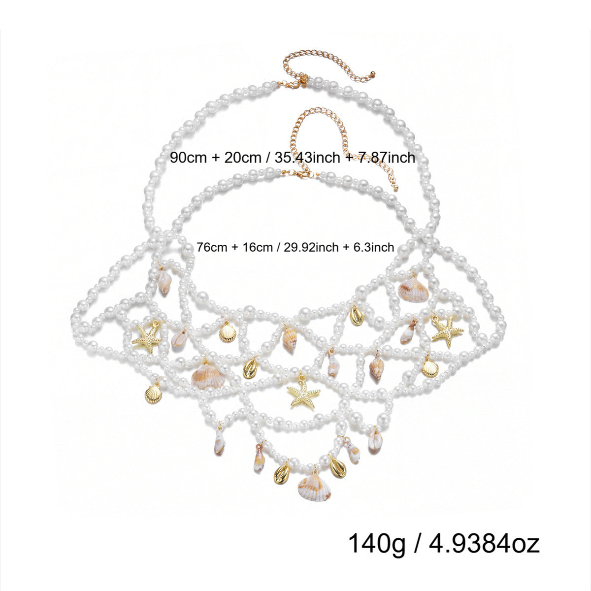 Beach Shell Starfish Layered Link Waist Chain 8ZA6JBC100T