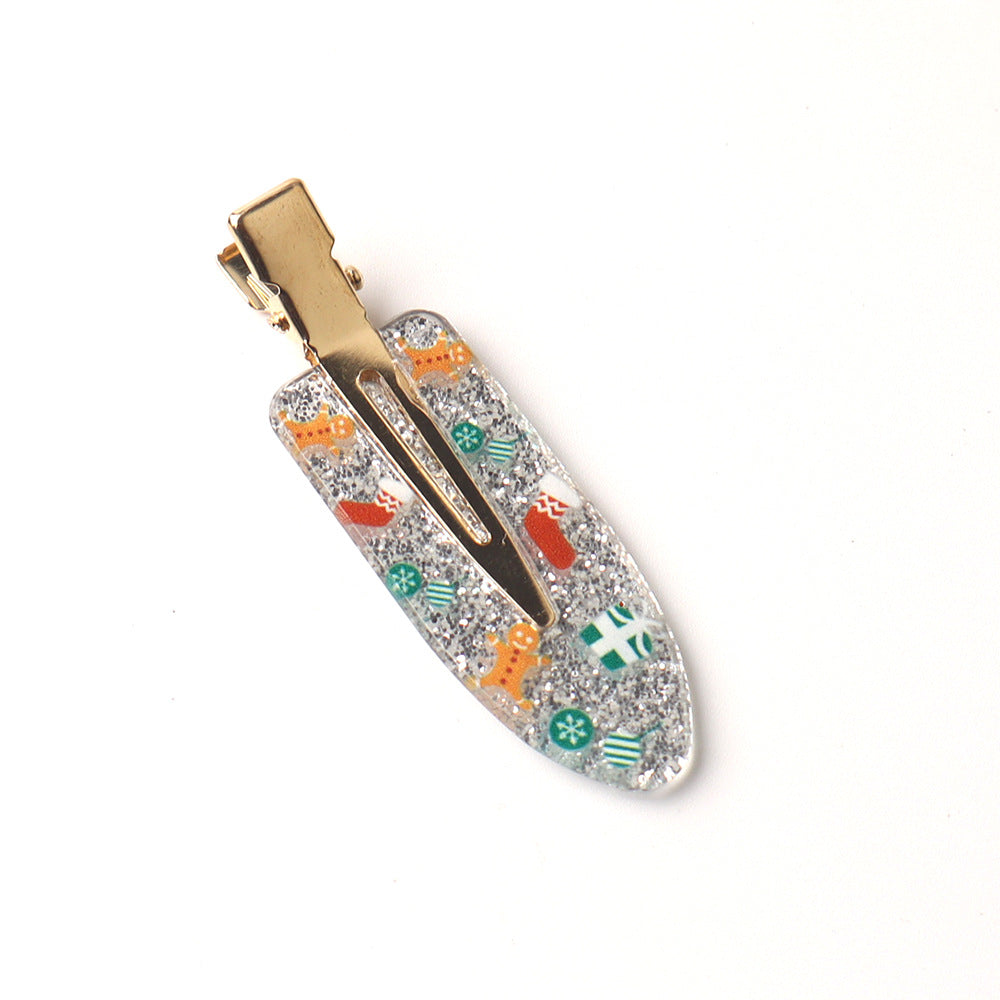 Christmas Print No Crease Duck Billed Hair Clip 6W6HPN97