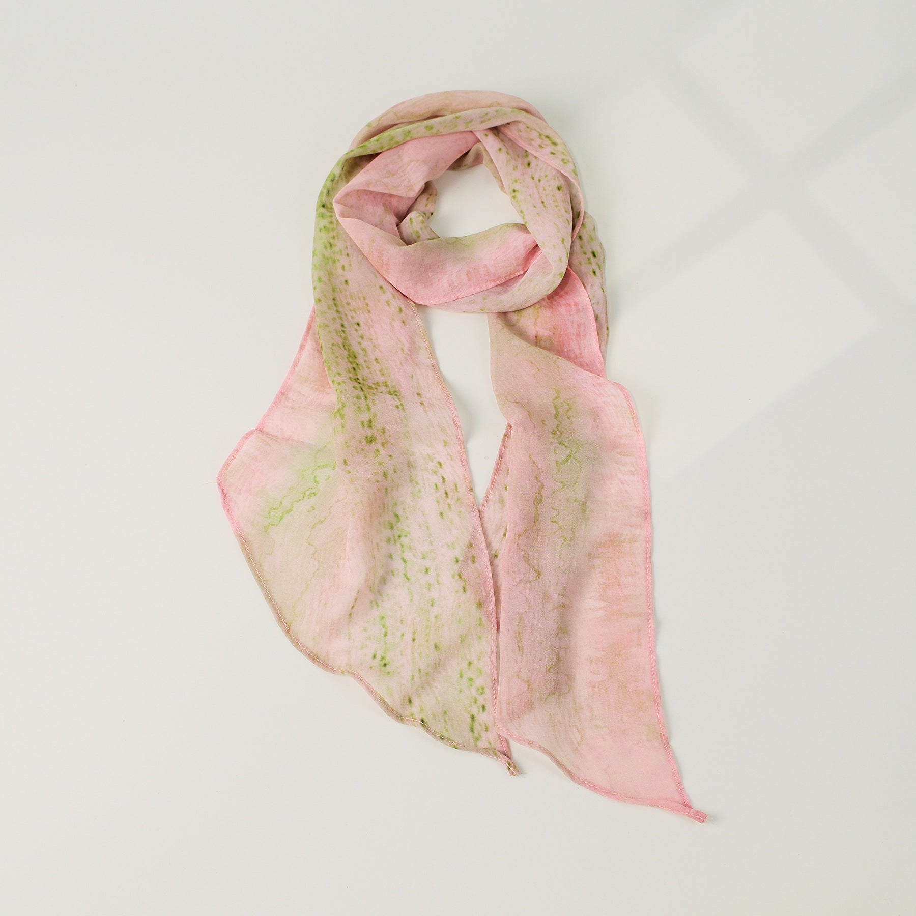 Color Block Plaid Print Silk Scarf 6W6NSI222