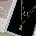 Creative Gold Plated Boot Pendant Choker Necklace 6W6JNC641