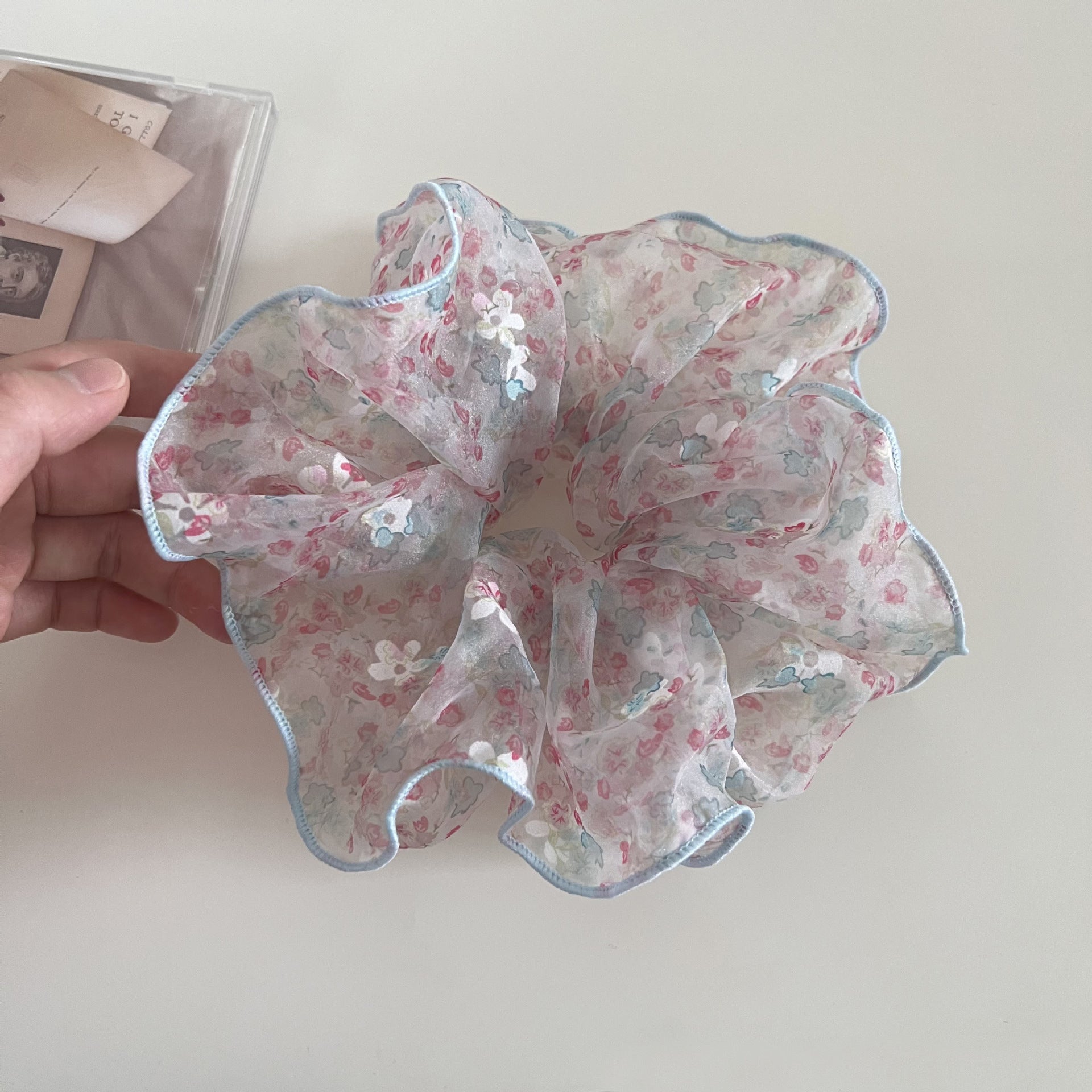 Sweet Flower Print Sheer Organza Hair Scrunchies MK2BW6W6HSR73