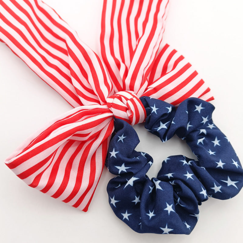 Stylish Star Print High Stretchy Bowknot Hair Tie 8BK6HSR15T