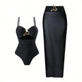 Solid Slim One Piece Swimwear - DippedShop Wholesale - #4211