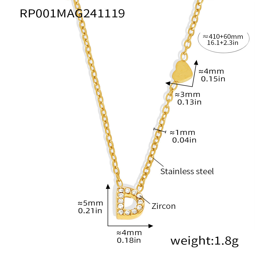 Gold Letter Pendant Choker - DippedShop Wholesale - #3251