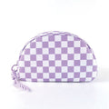 Stylish Color Block Checkered Portable Cosmetic Bag MK2BLW6C5CO12