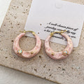 Vintage Enamel Hoop Earrings - DippedShop Wholesale - #4227
