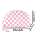 Stylish Color Block Checkered Portable Cosmetic Bag MK2BLW6C5CO12