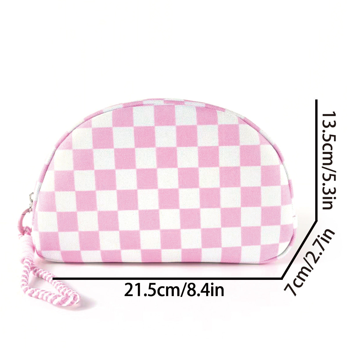 Stylish Color Block Checkered Portable Cosmetic Bag MK2BLW6C5CO12