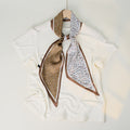 Minimalist Color Block Striped Print Silk Scarf 6W6NSI178