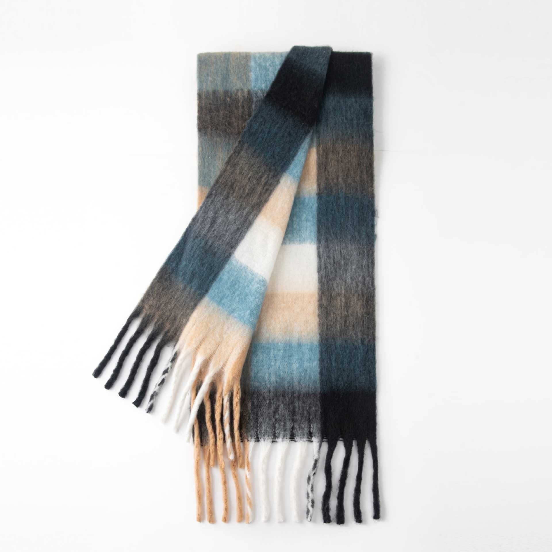 Colorful Plaid Tassel Warm Scarf 6W6NSW275