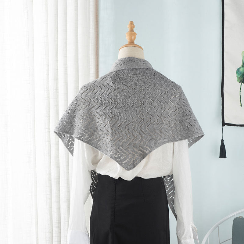 Fashion Hollow Out Knit Triangle Shawl Wrap 6W6NSC47