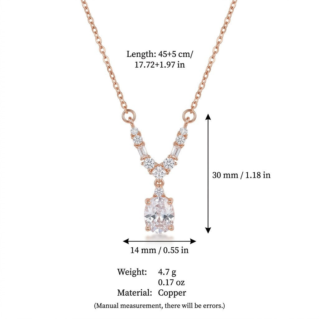 Elegant Gold Plated Heart Rhinestones Pendant Necklace 6W6JNC643