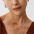 Trendy Cubic Zircon Gold Plated Chain Necklace 6W6JNC1028