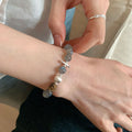 Minimalist Cat's Eye Stone Beaded Stretch Bracelet 6W6JBR343
