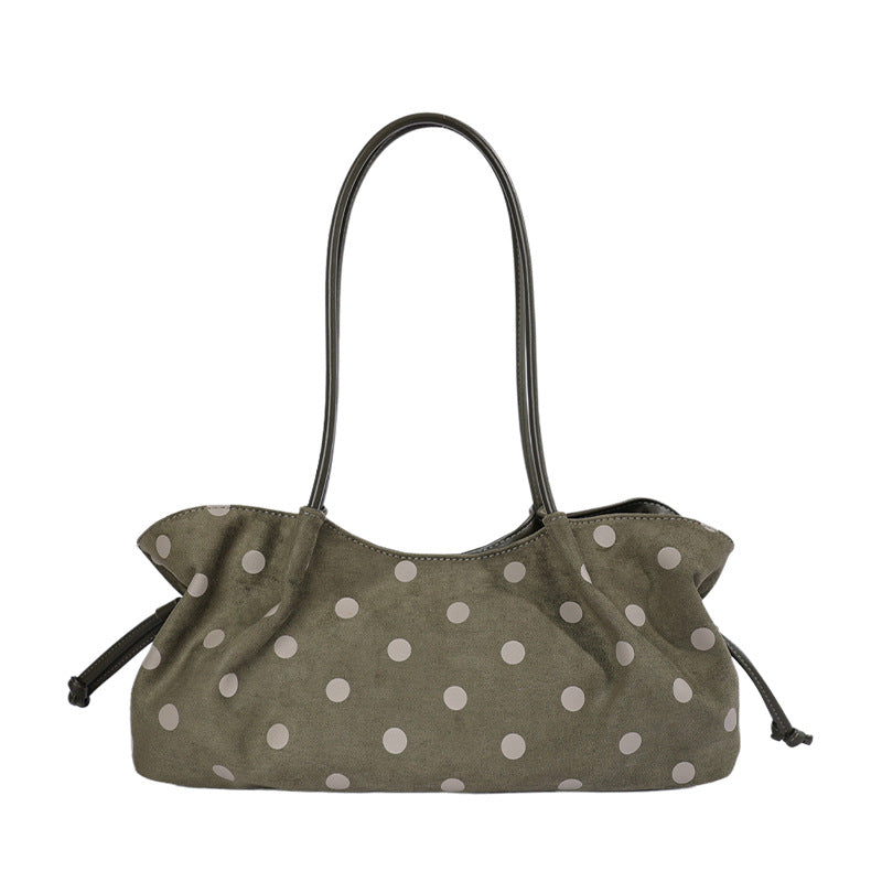 Vintage Polka Dots Ruched Shoulder Bag 6W10BBG2470