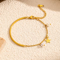 Luxury Pear Star Charm Gold Plated Chain Bracelet 6W6JBR525