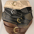 Chunky Punk Wide Studded PU Leather Belt 6W6JBT186