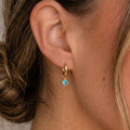 Trendy Cubic Zirconia Teardrop Dangle Hoop Earrings 6W6JER599