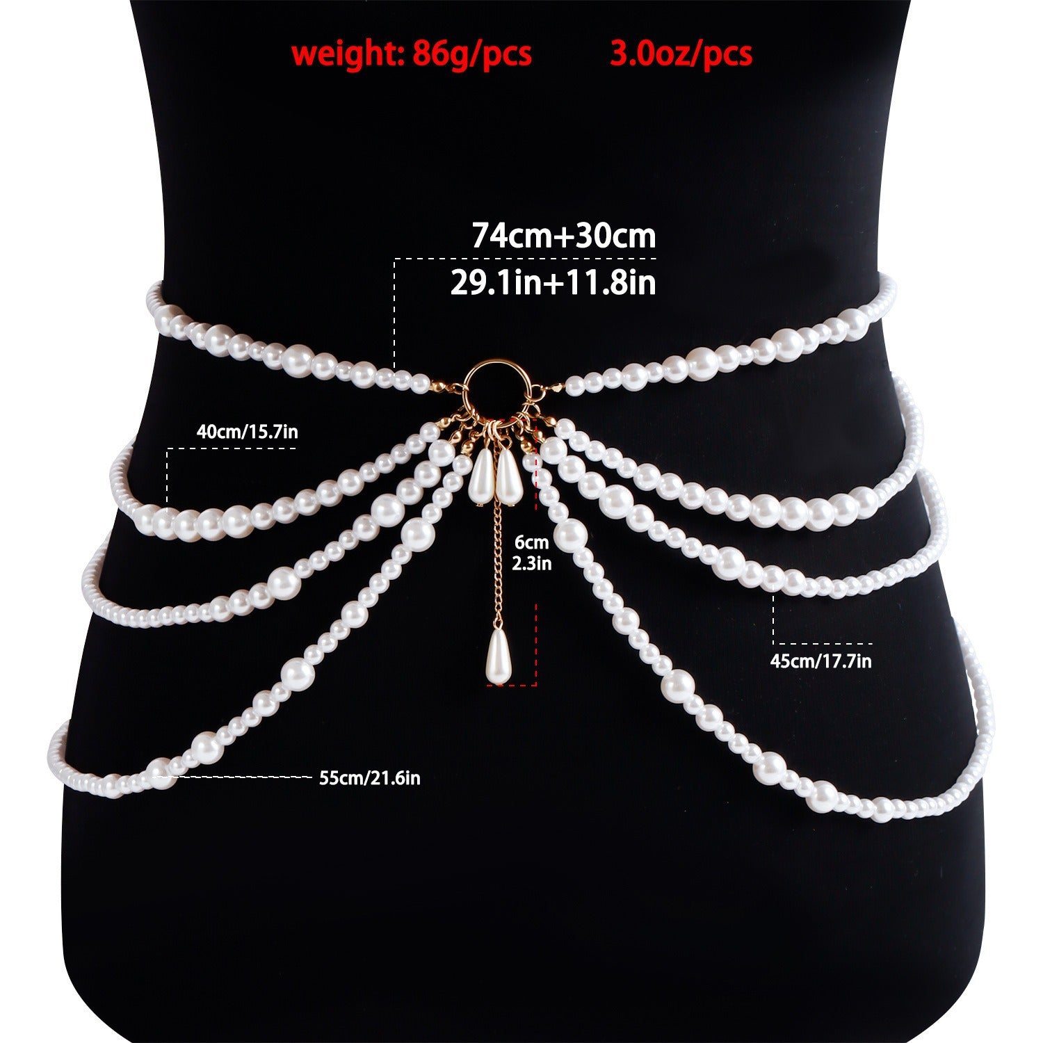 Elegant Pearl Tassel Multi-Lay - DippedShop Wholesale - #5491
