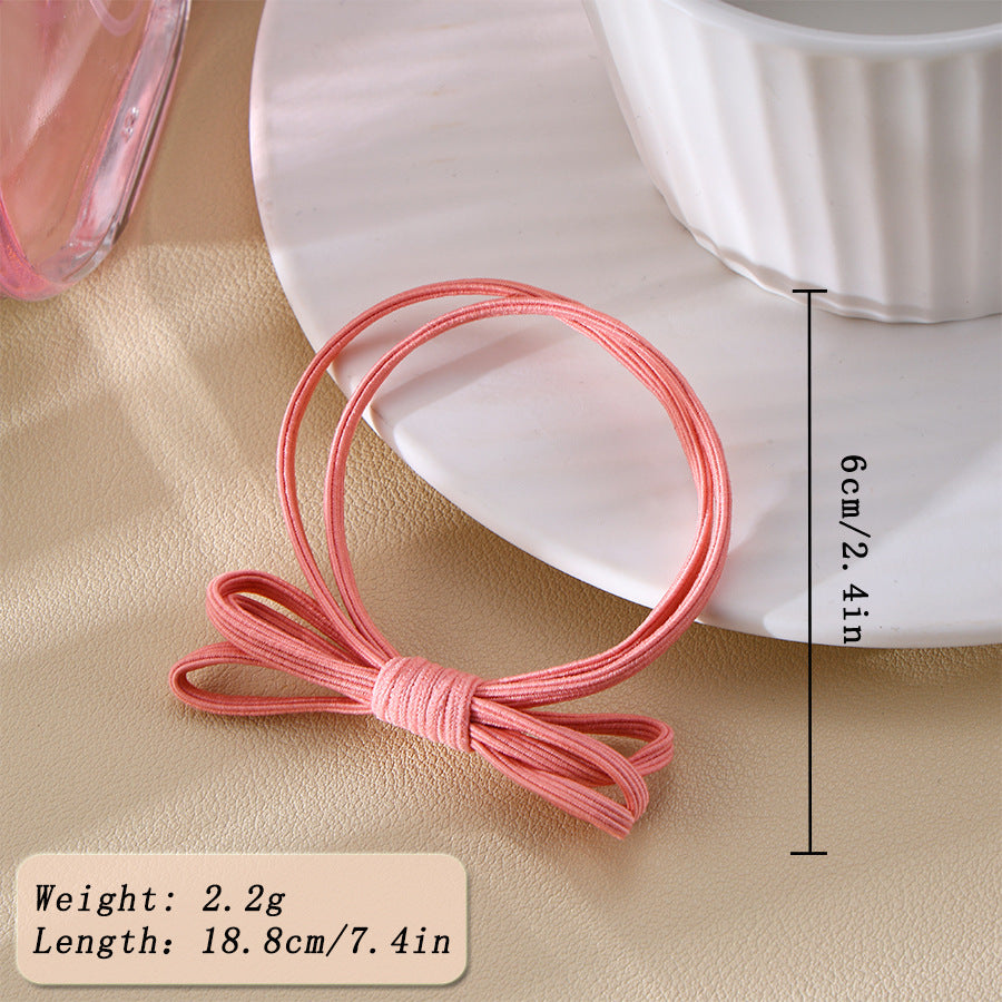 Minimalist Solid Color Bowknot Elastic Hair Tie MK2BW6W6HHT01