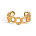Chunky Gold Plated Wide Geometric Open Bracelet 6W6JBR600