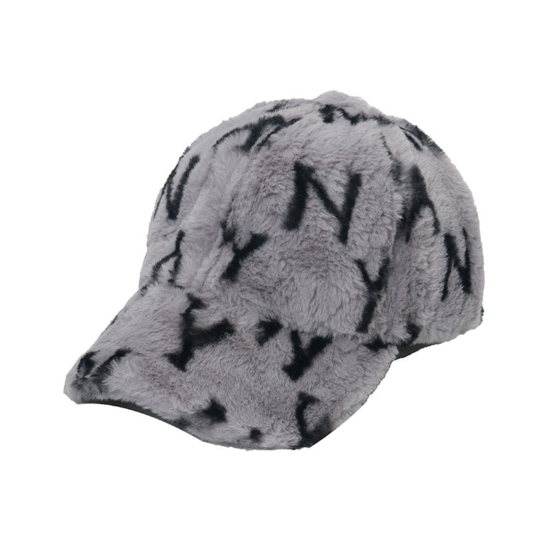 Vintage Leopard Print Faux Fur Baseball Cap 6W6HAT820