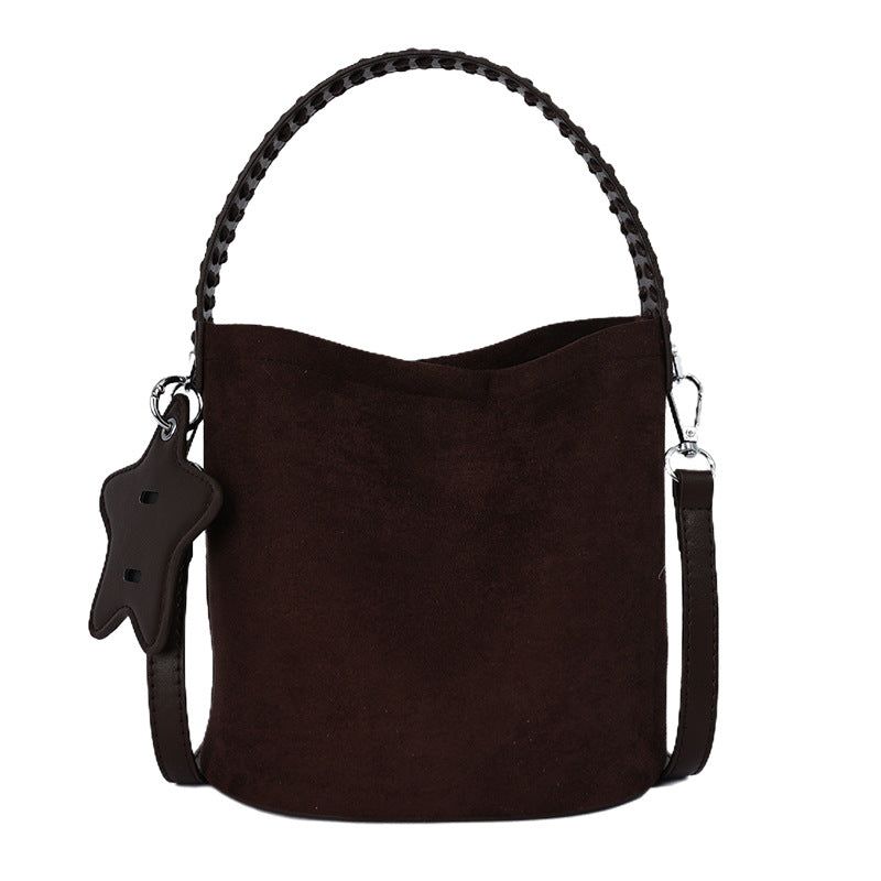 Vintage Large Capacity Suede Bucket Bag 6W10BBG1848