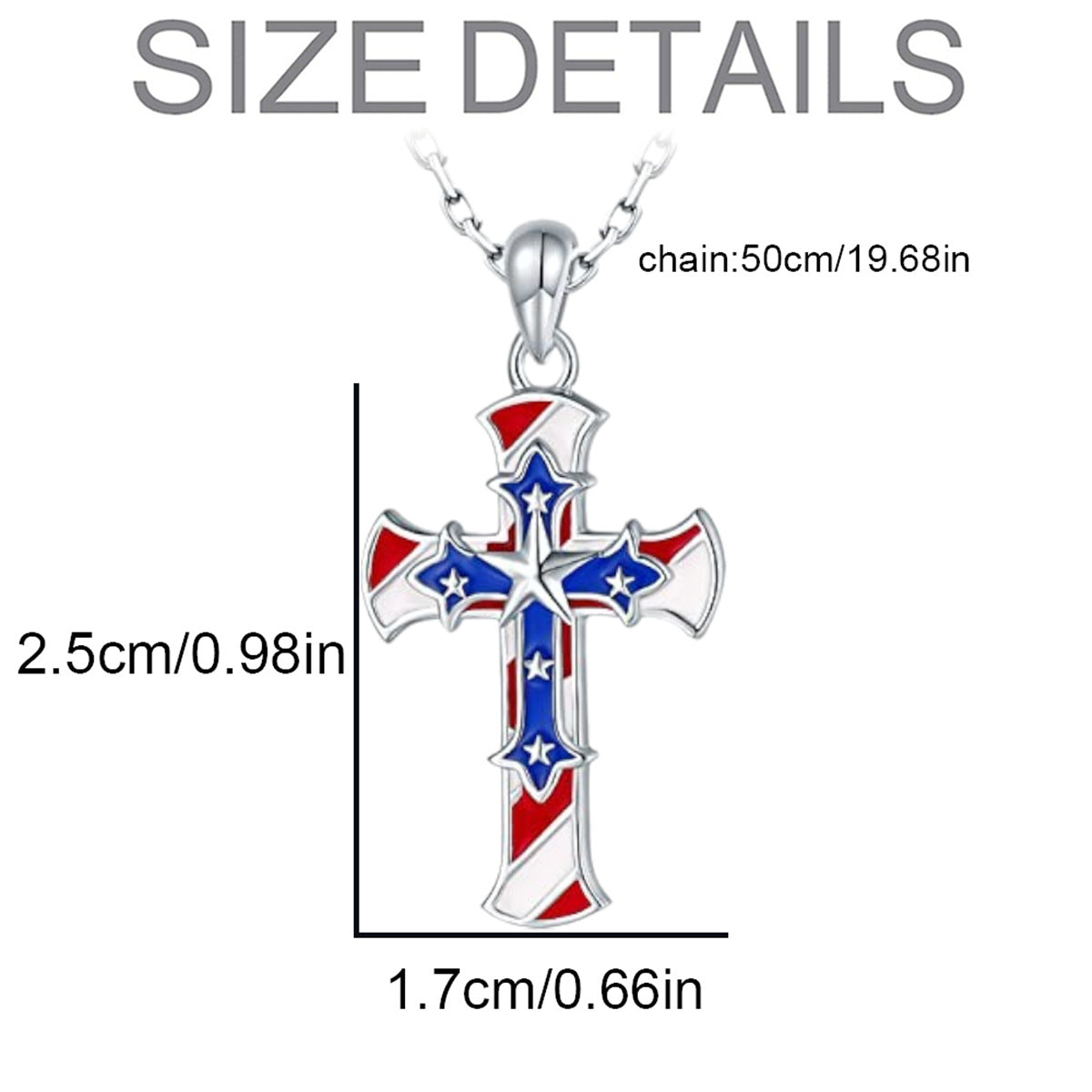 Trendy USA Flag Cross Pendant Choker Necklace 8ZA6JNC294L