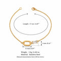 Trendy Gold Plated Zirconia Chain Bracelet 6W6JBR331