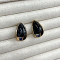 Vintage Resin Teardrop Drop Stud Earrings 6W6JER616