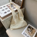 Trendy Solid Color Hollow Knit Shoulder Bag 6W10BBG1768