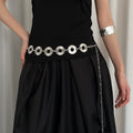 Trendy Cowgirl Cool Patchwork Wide Leather Belt 6W6JBT140