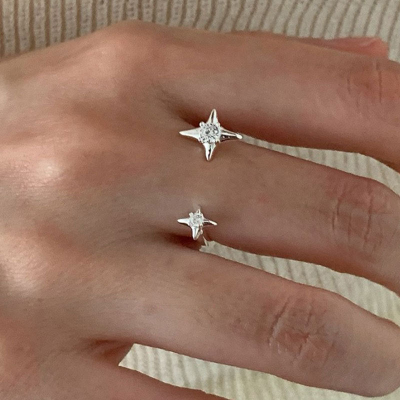 Star Rhinestone Open Ring - DippedShop Wholesale - #6963