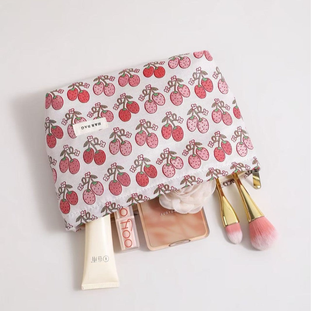Strawberry Print Cosmetic Bag - DippedShop Wholesale - #6051