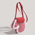 Cute Plush Christmas Plaid Glove Crossbody Bag 6W10BBG2208