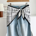 Minimalist Striped Cashew Waist Belt Silk Scarf MK2BLW6W6NSI70
