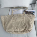 Simple Large Capacity Letter Print Canvas Tote Bag 6W10BBG2496