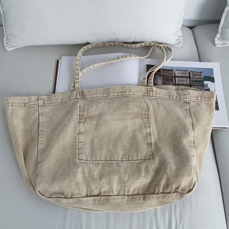 Simple Large Capacity Letter Print Canvas Tote Bag 6W10BBG2496