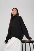 High Collar Loose Sweater - DippedShop Wholesale - #6915
