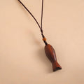 Simple Rope Braided Wood Fish Pendant Necklace 6W6JNC662