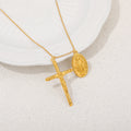 Minimalist Gold Plated Cross Pendant Necklace 6W6JNC399L