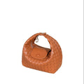 Casual Solid Color Woven Dumpling Handbag 6W10BBG1391