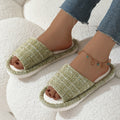 Linen Open Toe Slippers - DippedShop Wholesale - #9443