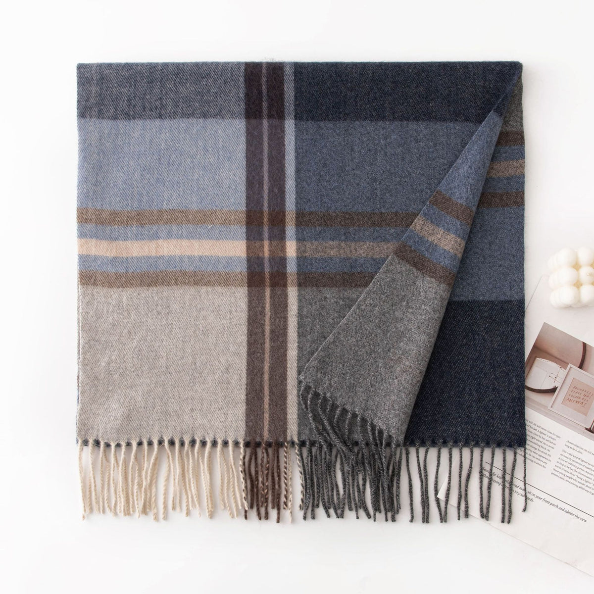 Vintage Plaid Wool Scarf - DippedShop Wholesale - #5587