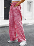 Casual Plaid Wide Leg Pants - DippedShop Wholesale - #7411