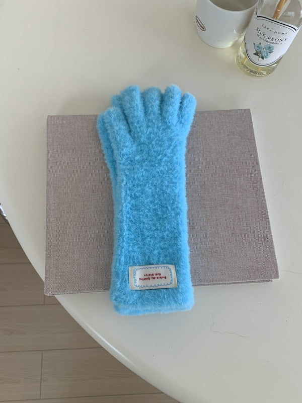 Fuzzy Plush Long Gloves - DippedShop Wholesale - #8227