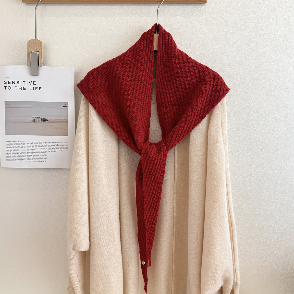 Trendy Solid Color Knit Shawl Triangle Scarf 6W6NSC102